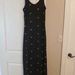 Rabbit Rabbit Rabbit Black Floral Maxi Dress. Sheer Layer Over Black Shda